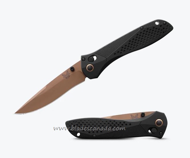 Benchmade Seven Ten Limited Edition Folding Knife, FDE MagnaCut, Black Aluminum, 710FE-2401