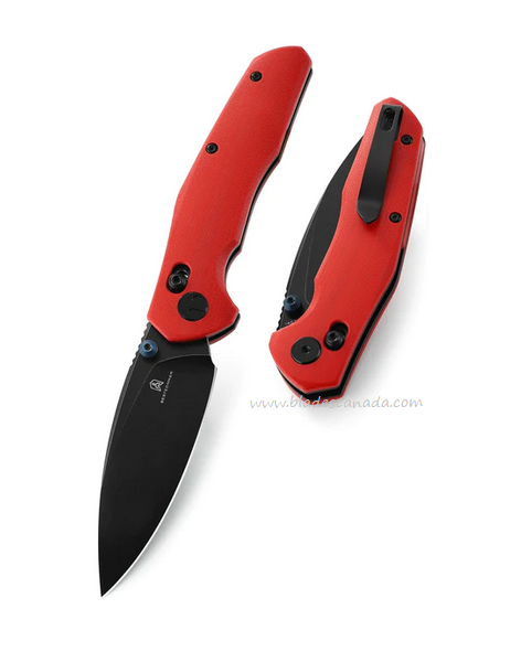 Bestechman Ronan Folding Knife, 14C28N Black Ti SW, G10 Red, BMK02J