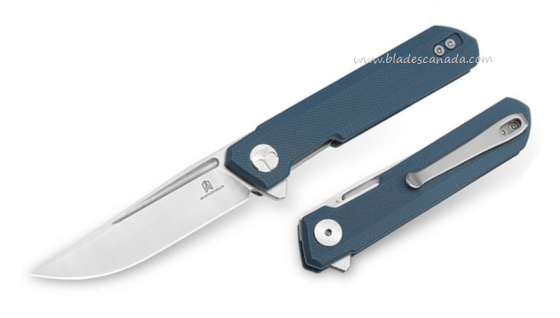 Bestechman Mini Dundee Flipper Folding Knife, D2 Satin/SW, G10 Grey, BMK03D
