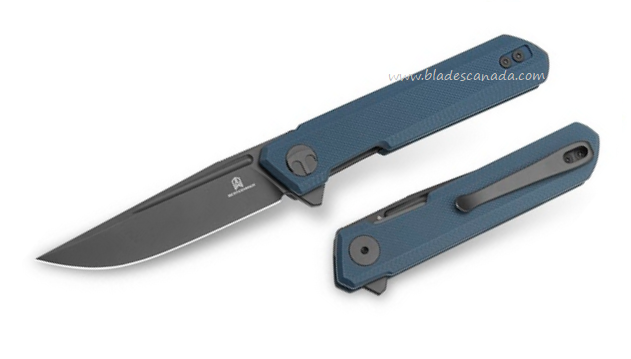 Bestechman Mini Dundee Flipper Folding Knife, D2 Grey DLC, G10 Grey, BMK03F