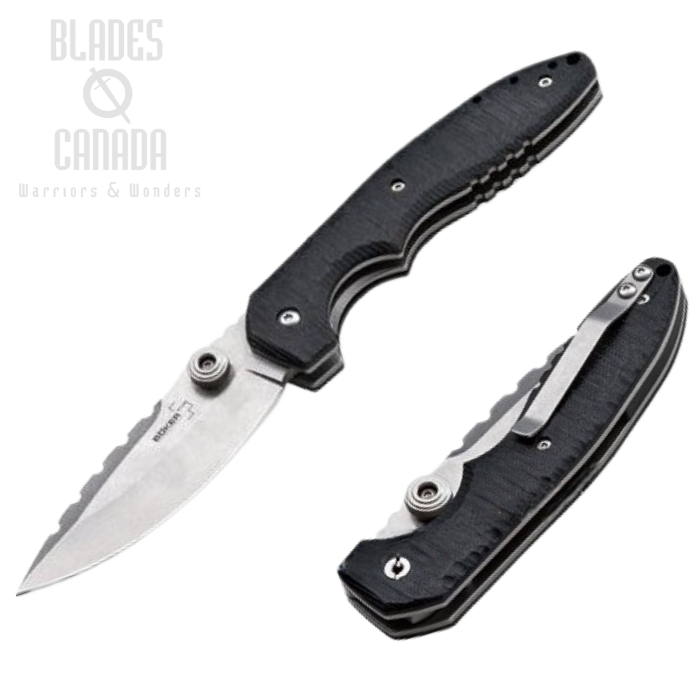 Boker Plus Silaco Folding Knife, 440C, G10 Black, 01BO019