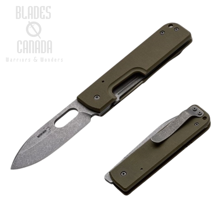 Boker Plus Lancer Folding Knife, 440C, G10 OD Green, 01BO064