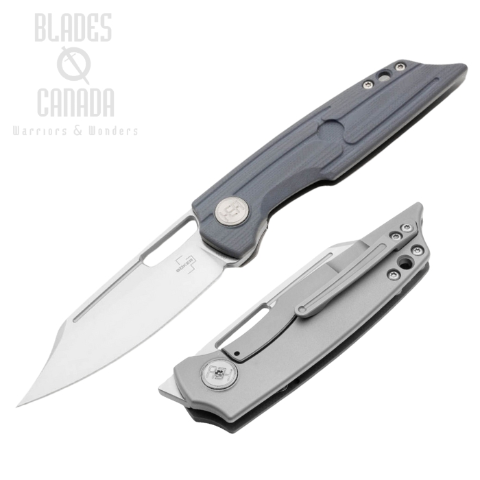 Boker Plus HEA Hunter Flipper Framelock Knife, D2, G10 Blue, 01BO193