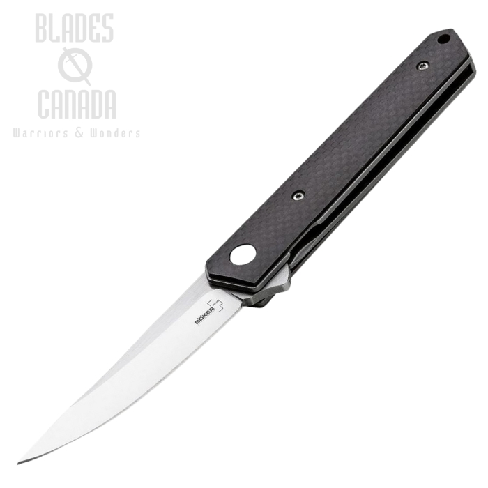 Boker Plus Mini Kwaiken Flipper Folding Knife, D2, Carbon Fiber, 01BO256