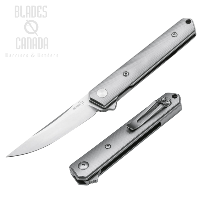 Boker Plus Mini Kwaiken Titan Flipper Folding Knife, D2, Titanium, 01BO267