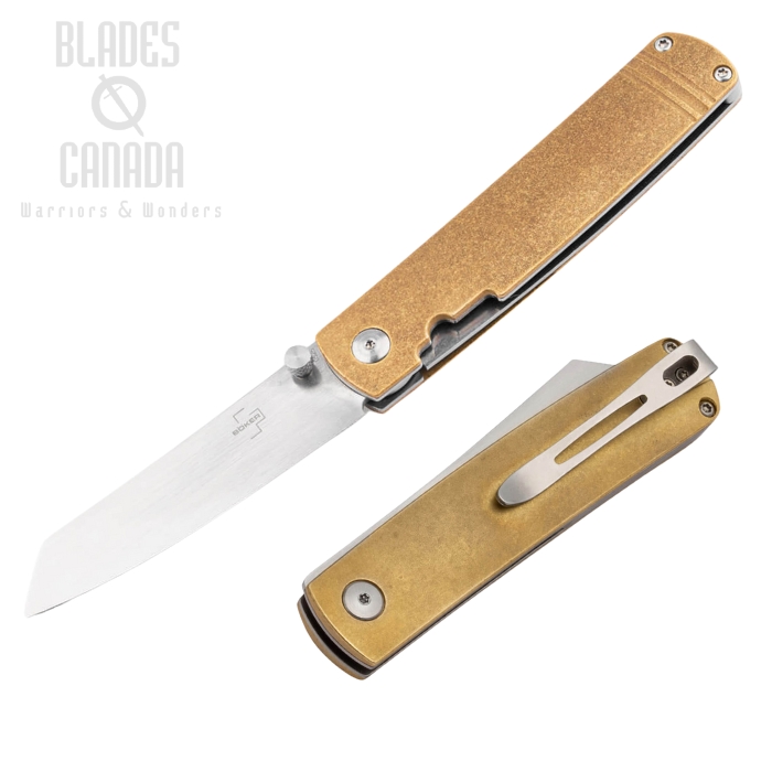 Boker Plus Tenshi Folding Knife, VG10, Brass Handle, 01BO328