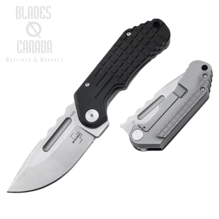 Boker Plus Dvalin Flipper Framelock Knife, D2 Steel, G10 Black, 01BO548