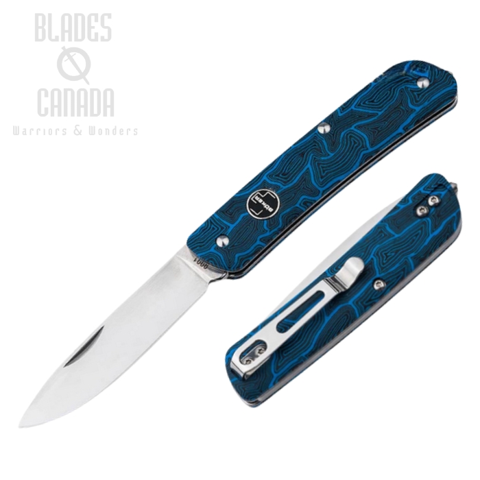 Boker Plus Tool Slipjoint Folding Knife, 12C27 Sandvik, G10 Damast Blue, B-01BO557