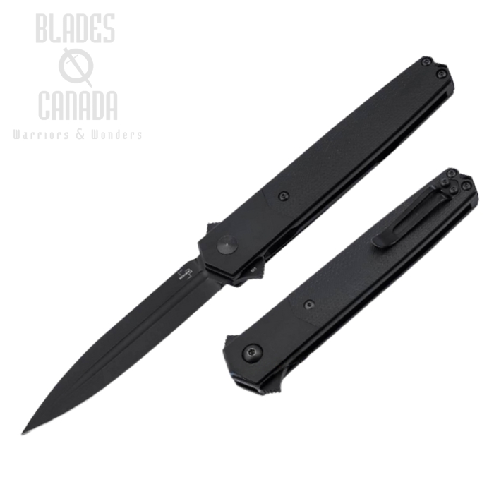 Boker Plus Kwaiken Sym Flipper Folding Knife, 154CM Black, G10/Titanium, 01BO635