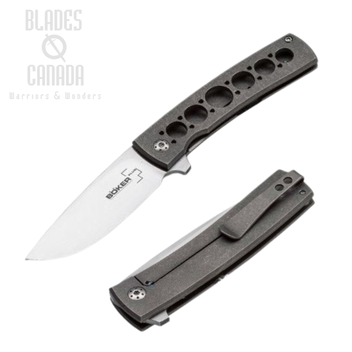 Boker Plus FR Titan Flipper Folding Knife, VG10, Titanium, 01BO740