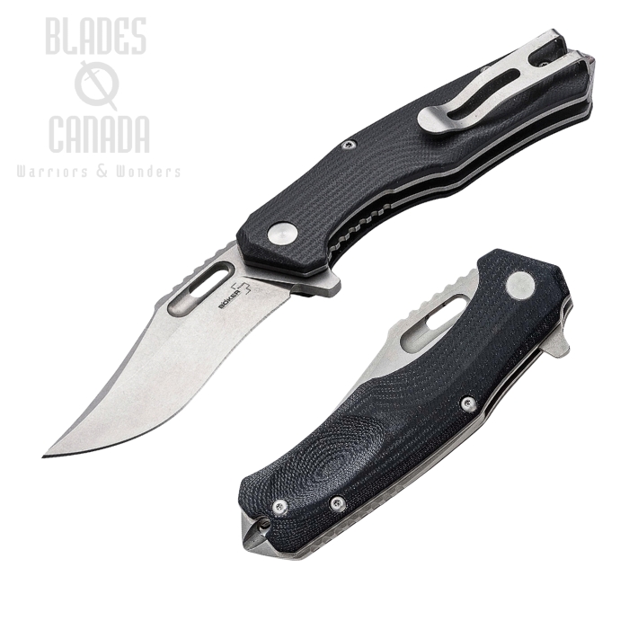 Boker Plus Defender Flipper Folding Knife, D2, G10 Black, 01BO763