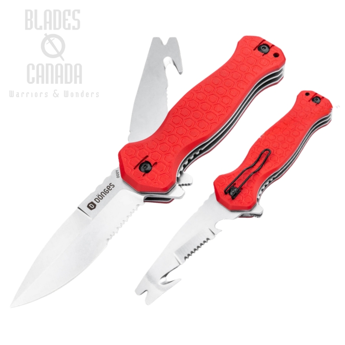 Donges Expert Fire Flipper Folding Knife, D2 Partially Serrated, G10 Orange, 01DG007