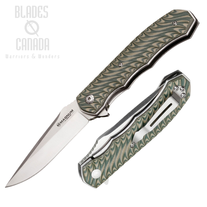 Boker Magnum Folding Knife, 440A, G10 Green, 01LG445