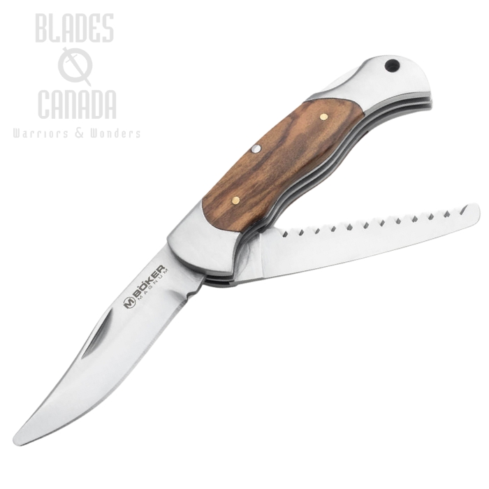 Boker Magnum Classic Hunter Slim Kids Folding Knife, 440A, Olive Wood, 01MB135