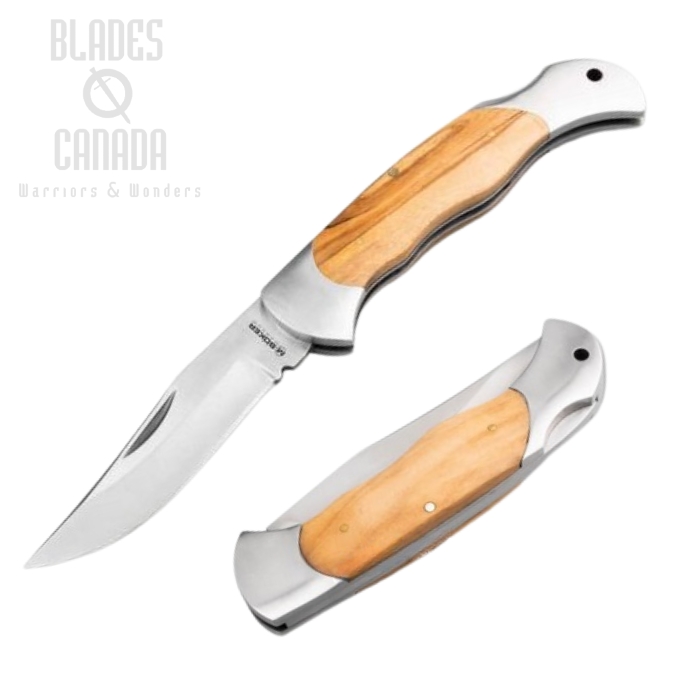 Boker Magnum Classic Hunter One Folding Knife, Olive Wood, 01MB140