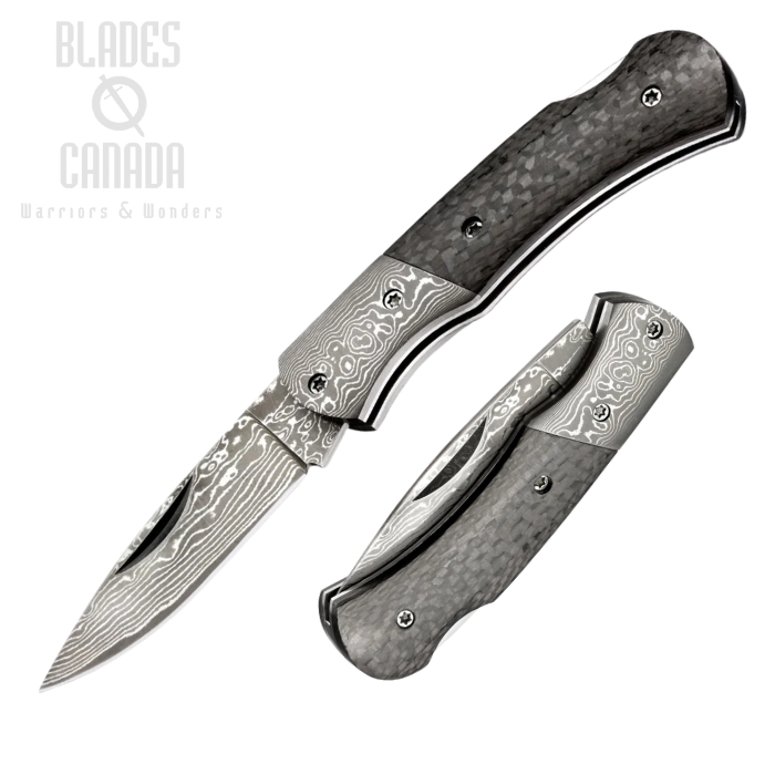 Boker Magnum DC Folding Knife, Damascus Blade, Carbon Fiber, 01MB739DAM