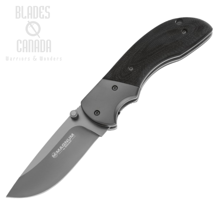 Boker Magnum Pioneer Folding Knife, 440, Micarta Black, 01MB761