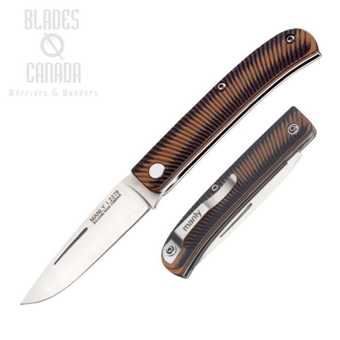Manly Comrade Slipjoint Folding Knife, D2, G10 Brown/Black, 01ML005