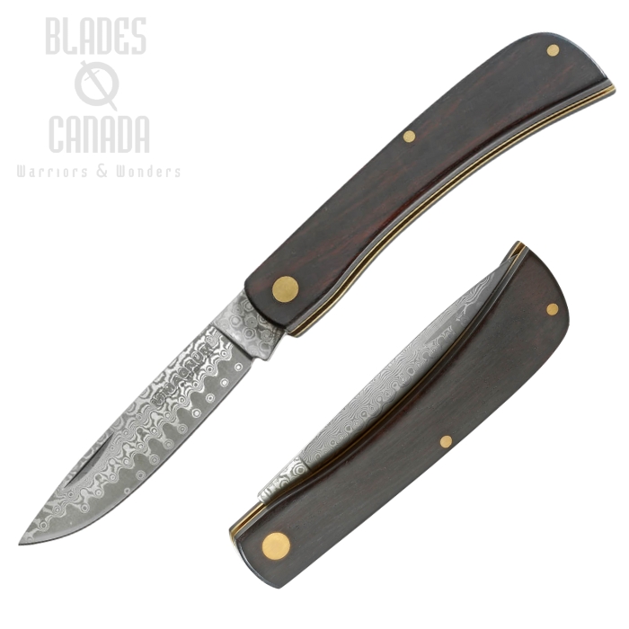 Boker Magnum Rangbuster Slipjoint Folding Knife, Damascus, Ebony Handle, 01RY140DAM