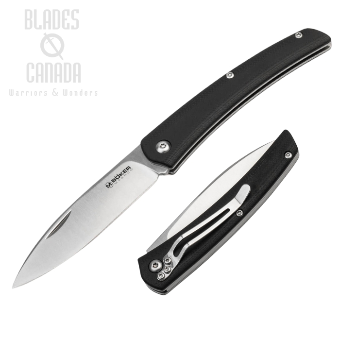 Boker Magnum Long Lead EDC Slipjoint Folding Knife, G10 Black, 01SC080