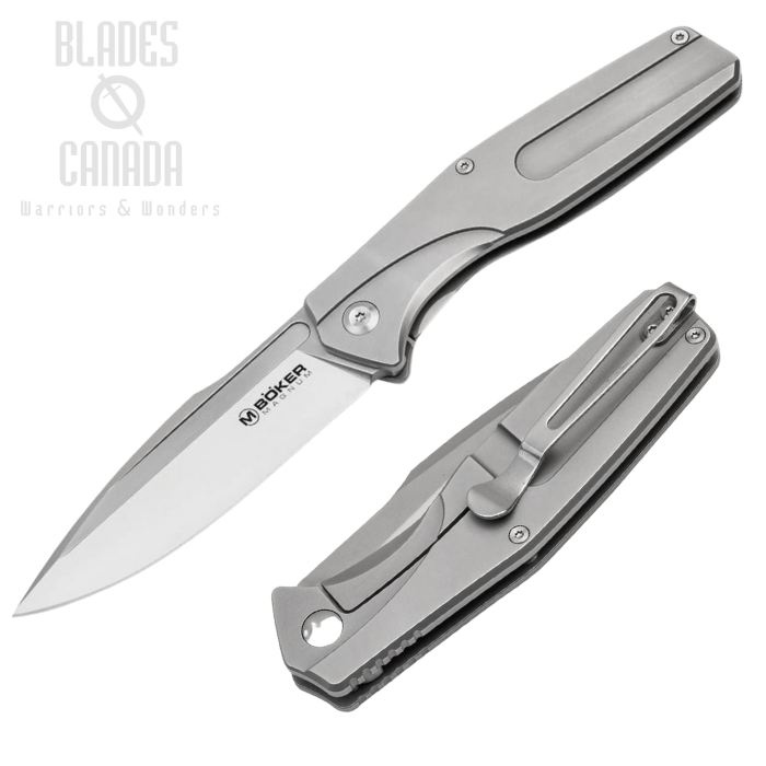 Boker Magnum The Milled One Framelock Folding Knife, Stainless Handle, 01SC083