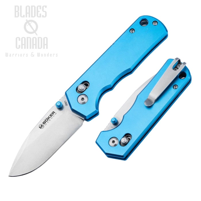 Boker Magnum Rockstub Folding Knife, 440B, Aluminum Blue, 01SC711