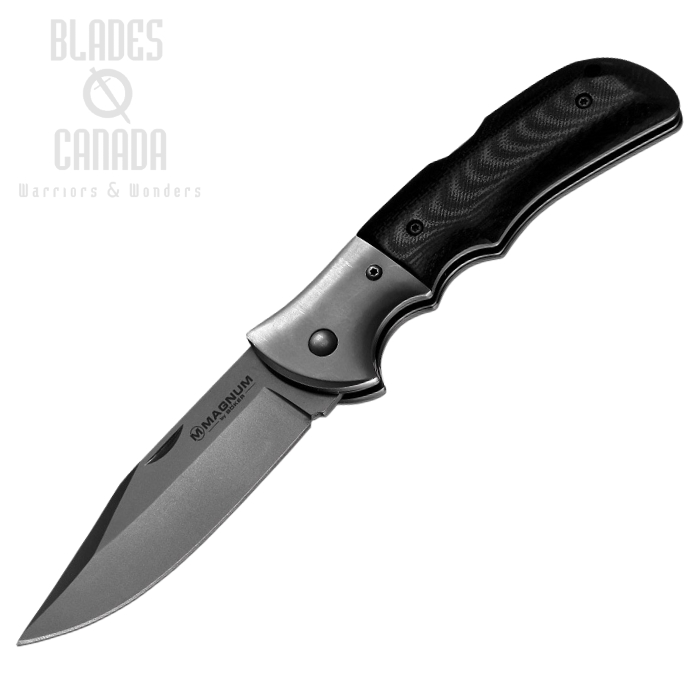Boker Magnum Gray Eminence Folding Knife, 440, Micarta, 01SC712