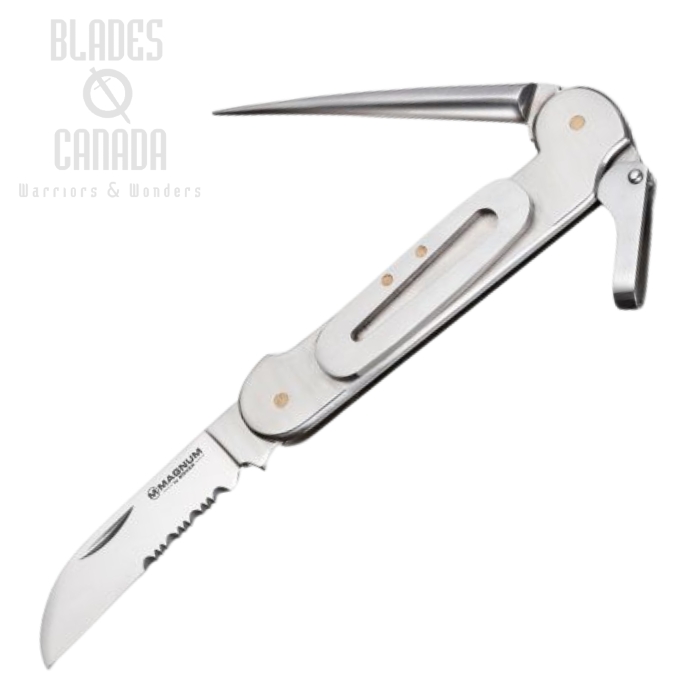 Boker Magnum Catamaran Folding Knife, 440A, Stainless Handle, 01SC725