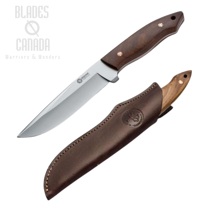 Boker Arbolito Venador Fixed Blade Knife, N695, Guayacan Handle, Leather Sheath, 02BA313G