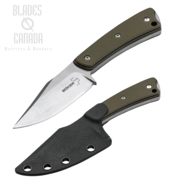 Boker Plus Piranha Fixed Blade Knife, 440C, G10 Two-Tone, Kydex Sheath, 02BO005