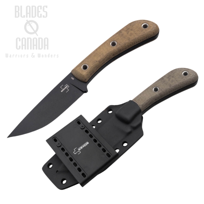 Boker Plus Little Rok Fixed Blade Knife, SK-85 Steel, Micarta, Kydex Sheath, 02BO026