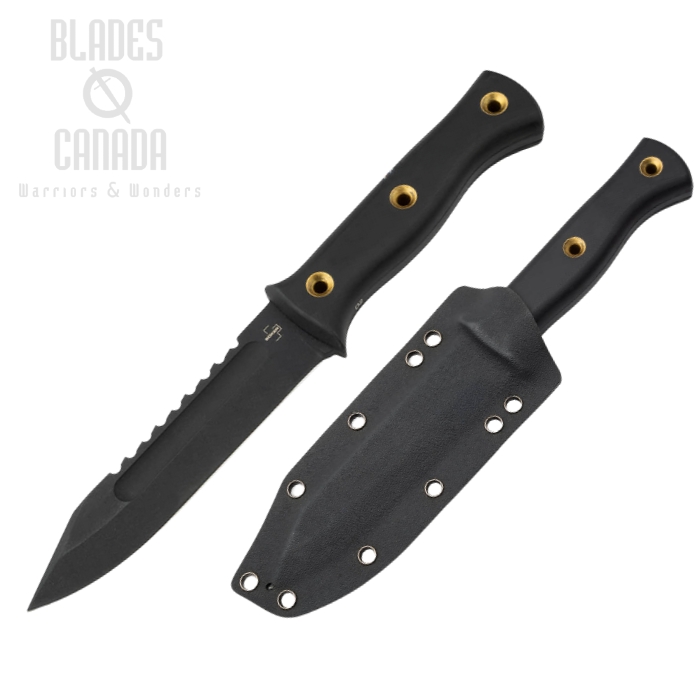 Boker Plus Pilot Fixed Blade Knife, D2 Black, G10 Black, Kydex Sheath, 02BO074