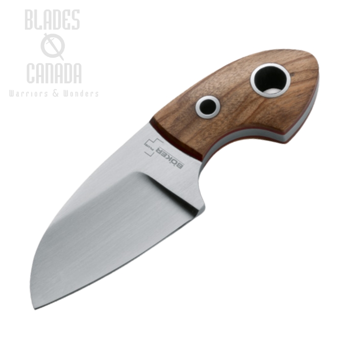 Boker Plus Gnome Fixed Blade Knife, 440C, Olive Wood Handle, 02BO238