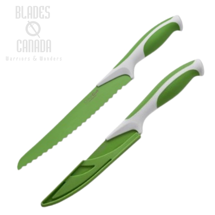 Boker Kitchen Color Cut Bread Knife, Apple Green w/Guard, 03CT203