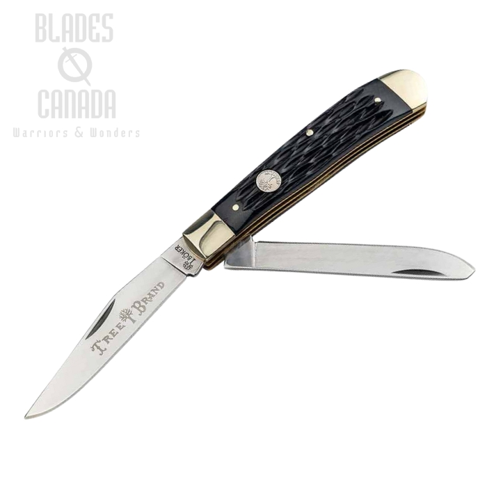 Boker Manufaktur Traditional Series 2.0 Trapper Folding Knife, D2, Bone Black, 110824