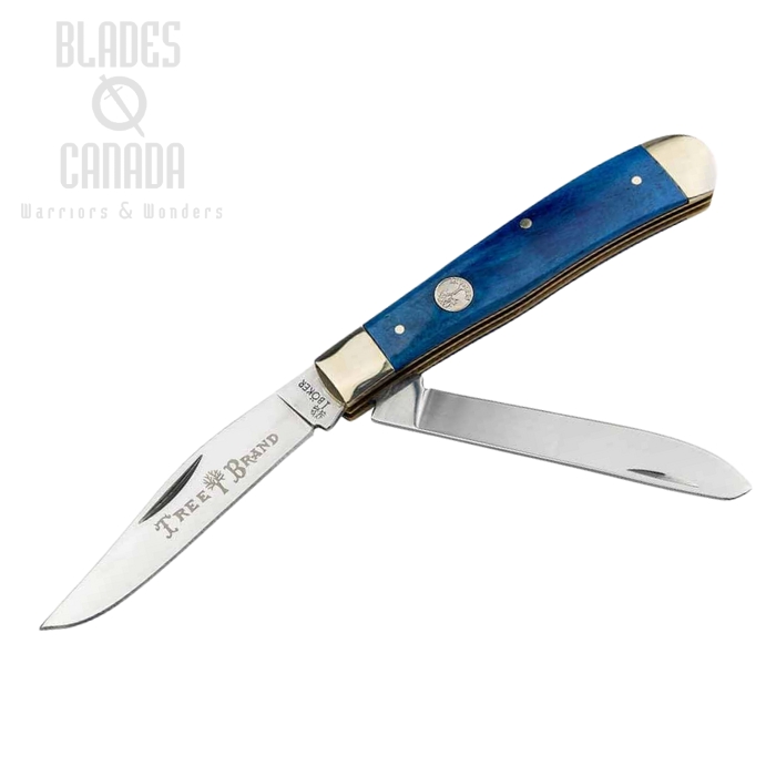 Boker Manufaktur Traditional Series 2.0 Trapper Slipjoint Folding Knife, D2, Blue Bone, 110828