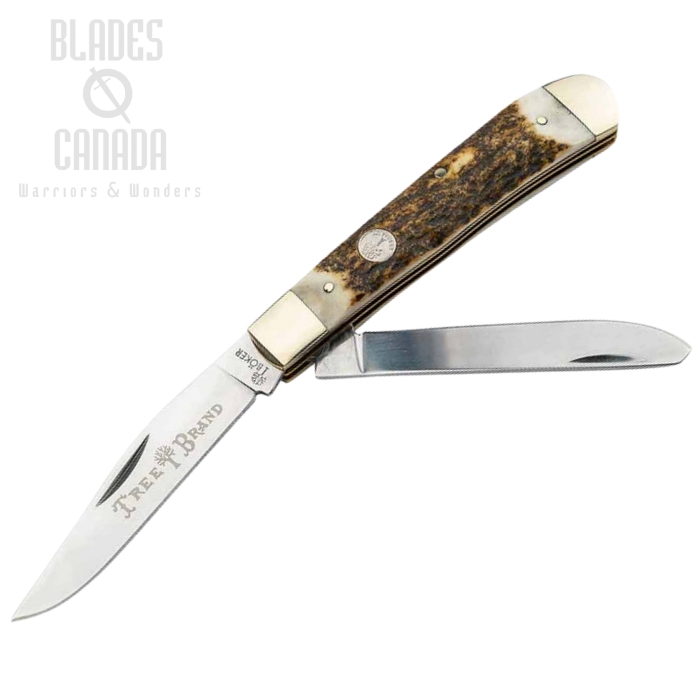 Boker Solingen Traditional Series 2.0 Slipjoint Folding Knife, D2, Stag Handle, 110833ST
