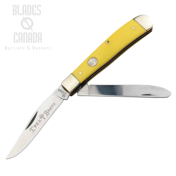 Boker Manufaktur Traditional Series 2.0 Trapper Folding Knife, D2, Yellow Handle, 110834