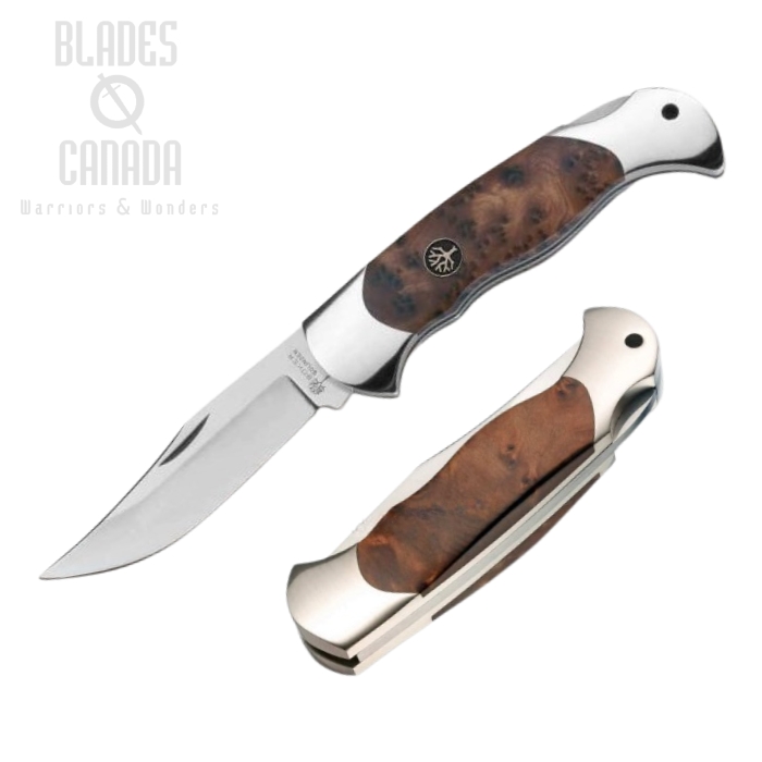 Boker Germany Scout Folding Knife, N690, Thuja Wood, 112002TH