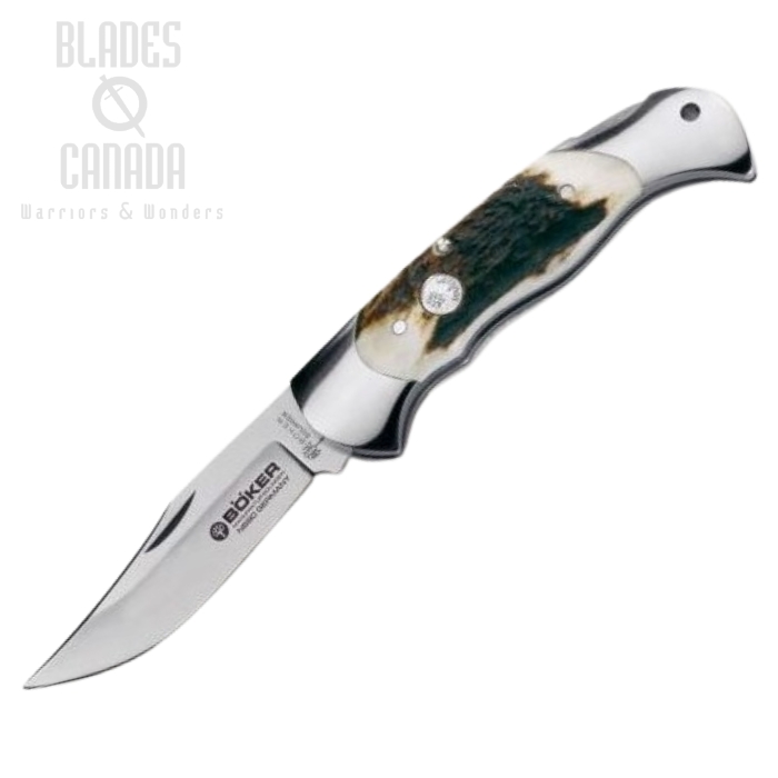 Boker Germany Scout Folding Knife, N690, Stag Handle, 112004ST