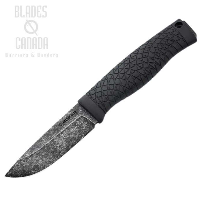 Boker Solingen Bronco Mini Fixed Blade Knife, 80CrV2 Black SW, Kydex Sheath, 121505