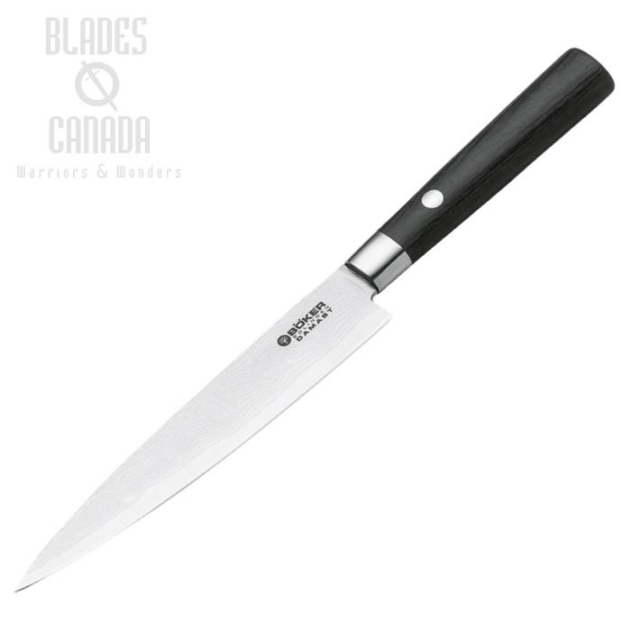 Boker Germany Kitchen Utility Knife, Damascus, Pakka Wood, 130414DAM