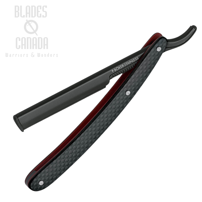 Boker Germany Barbarette Folding Knife, Stainless, Carbon Fiber Black/Red, 140909
