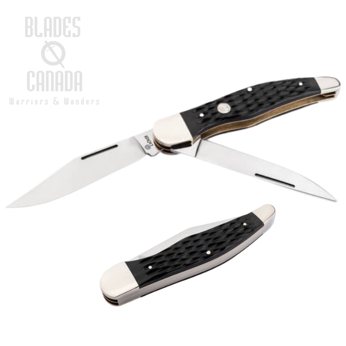 Boker TS 2.0 Hunter Slipjoint Folding Knife, 1095 Carbon Steel, Bone Black, 110884