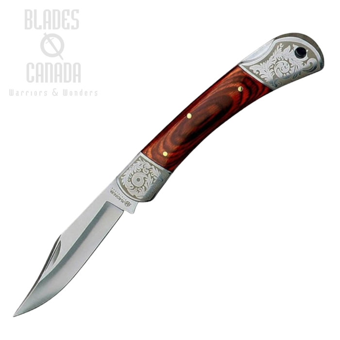 Boker Magnum Etching Folding Knife, 420 Steel, Pakkawood Handle, 01SC002