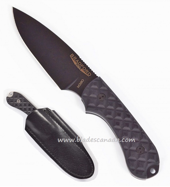 Bradford Guardian 3 Sabre Knife, M390 DLC, Black Textured G10, 3S-001B-M390