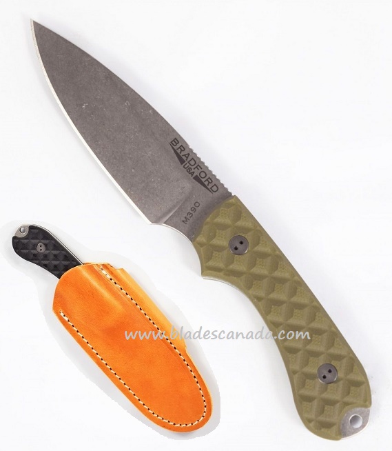 Bradford Guardian 3 Sabre Knife, M390 Stonewash, OD Textured G10, 3S-002-M390