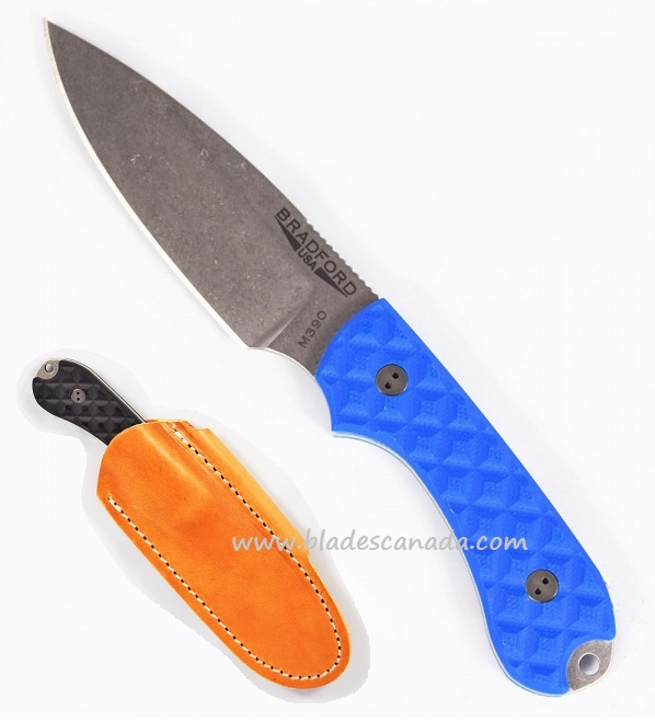 Bradford Guardian 3 Sabre Knife, M390 Stonewash, Patriot Blue Textured G10, 3S-003-M390 - Click Image to Close