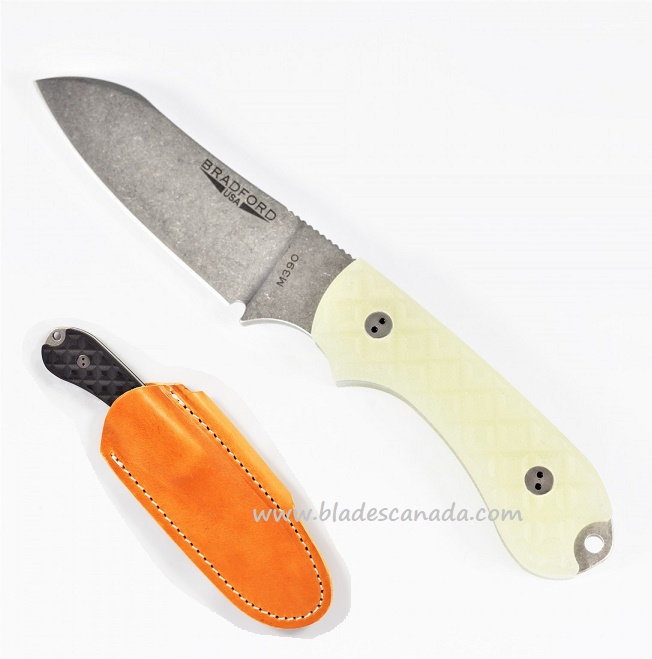 Bradford Guardian 3 Sheepsfoot Knife, M390 Stonewash, Ghost Textured G10, 3SF-007-M390 - Click Image to Close