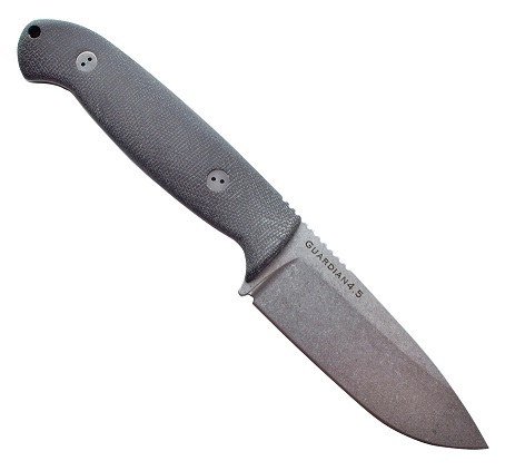 Bradford Guardian 4.5 Fixed Blade Knife, N690 SW, 3D Canvas Micarta Black, 4.5S-101-N690
